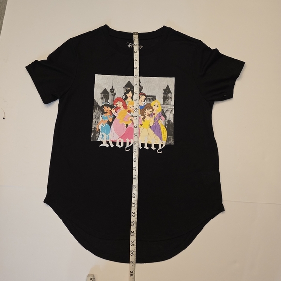 Disney Princess "Royalty" Black High-Low Graphic T-Shirt Junior's Size L (11-13) - Picture 4 of 6